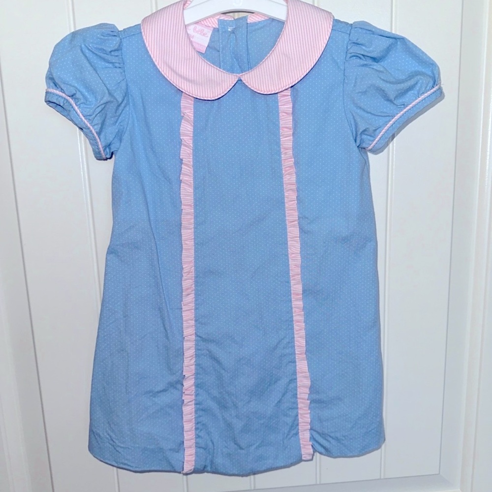 Blue and Pink Collared Dress